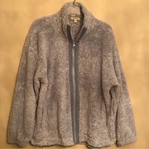 COMO BLU LIGHT BLUE TEDDY BEAR SHERPA LIGHTWEIGHT JACKET